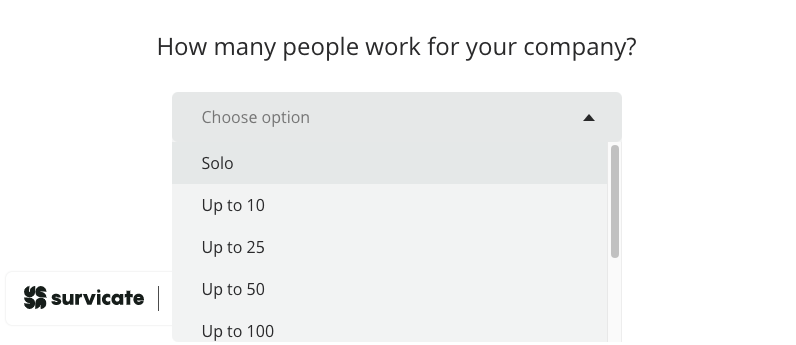 Dropdown question in Survicate