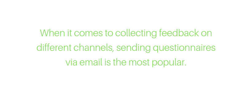 questionnaires and surveys are the most popular ways to collect customer feedback via email