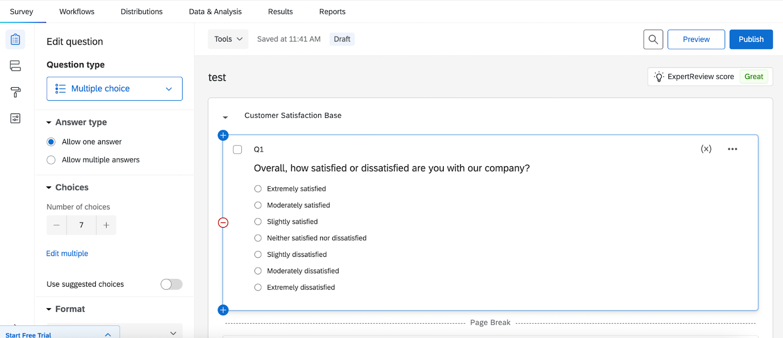 customer satisfaction tools Qualtrics survey builder