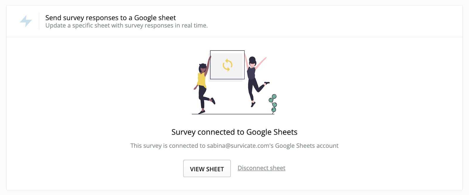 send survey responses to a google sheet